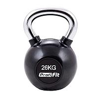 Гиря обрезиненная с хромированной ручкой Profi-Fit от 4 до 32 кг (26 кг)