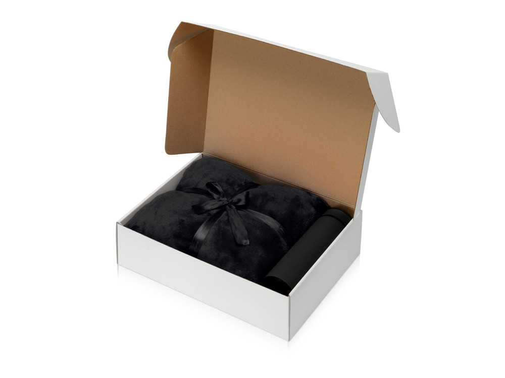 Подарочный набор с пледом, термосом Cozy hygge, черный - фото 2 - id-p103801610