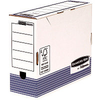 Короб архивный картонный "Fellowes R-Kive Prima", 100x315x260мм, бело-синий