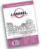 Обложки картонные для переплёта "Lamirel Chromolux", А4, 230гр/м2, белые, глянцевые, 100шт в упаковке