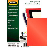Обложки картонные для переплёта "Fellowes Chromo", А4, 250гр/м2, красные, 100шт в упаковке