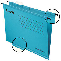 Папка картонная подвесная "Esslte Plus", Foolscap, 412x240мм, 300л, 210гр/м2, синяя, 25шт в плёнке