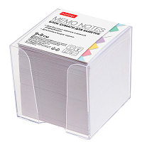 Блок бумаги для заметок "Hatber", 9х9х9см, белый, непроклеенный, в пластиковом боксе