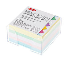 Блок бумаги для заметок "Hatber", 9х9х4,5см, 5 цветов, непроклеенный, в пластиковом боксе