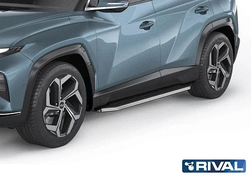 Порог-площадка "RIVAL Premium" + комплект крепежа для Hyundai Tucson 2021- н.в., фото 2
