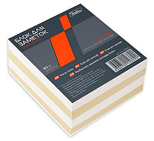 Блок бумаги для заметок "Hatber", 9x9x4,5см, 2 цвета, сменный блок, непроклеенный, в плёнке