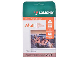 Фотобумага для струйной печати Lomond A6 /230 г/м2/ 50 листов 10*15см. Матовая односторонняя