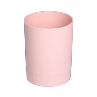 Стакан пластиковый для канцелярских принадлежностей "Стамм Офис", 90x70x70мм, круглый, розовый