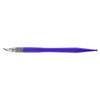 Нож канцелярский "Hatber", скальпель прецизионный 24x4мм, 8 лезвий в комплекте, фиолетовый, в блисте