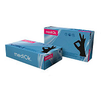 Перчатки нитриловые "MediOk", без пудры,100шт/упак ( 50пар), чёрные, размер ХL