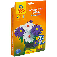 Корзинка цветов из фетра для девочек "Мульти-Пульти", серия "Георгин", в картонной упаковке