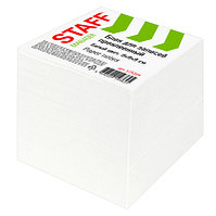 Блок бумаги для заметок "Staff", 9x9x9см, белый, проклеенный, в плёнке