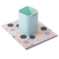 Стакан пластиковый для канцелярских принадлежностей "Meshu Dew Mint Candy", 100x70x70мм, квадратный, мятный