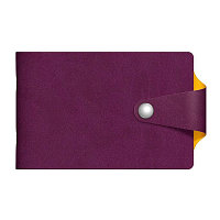 Визитница "Hatber", 70x120мм, 12 карманов, на кнопке, серия "Vivella Bicolour", фиолетово-жёлтая