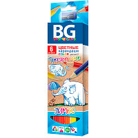 Карандаши "BG", 6 цветов, серия "Jumbo", в картонной упаковке