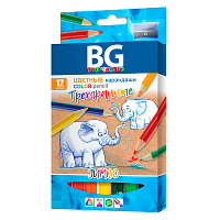 Карандаши "BG", 12 цветов, серия "Jumbo", в картонной упаковке