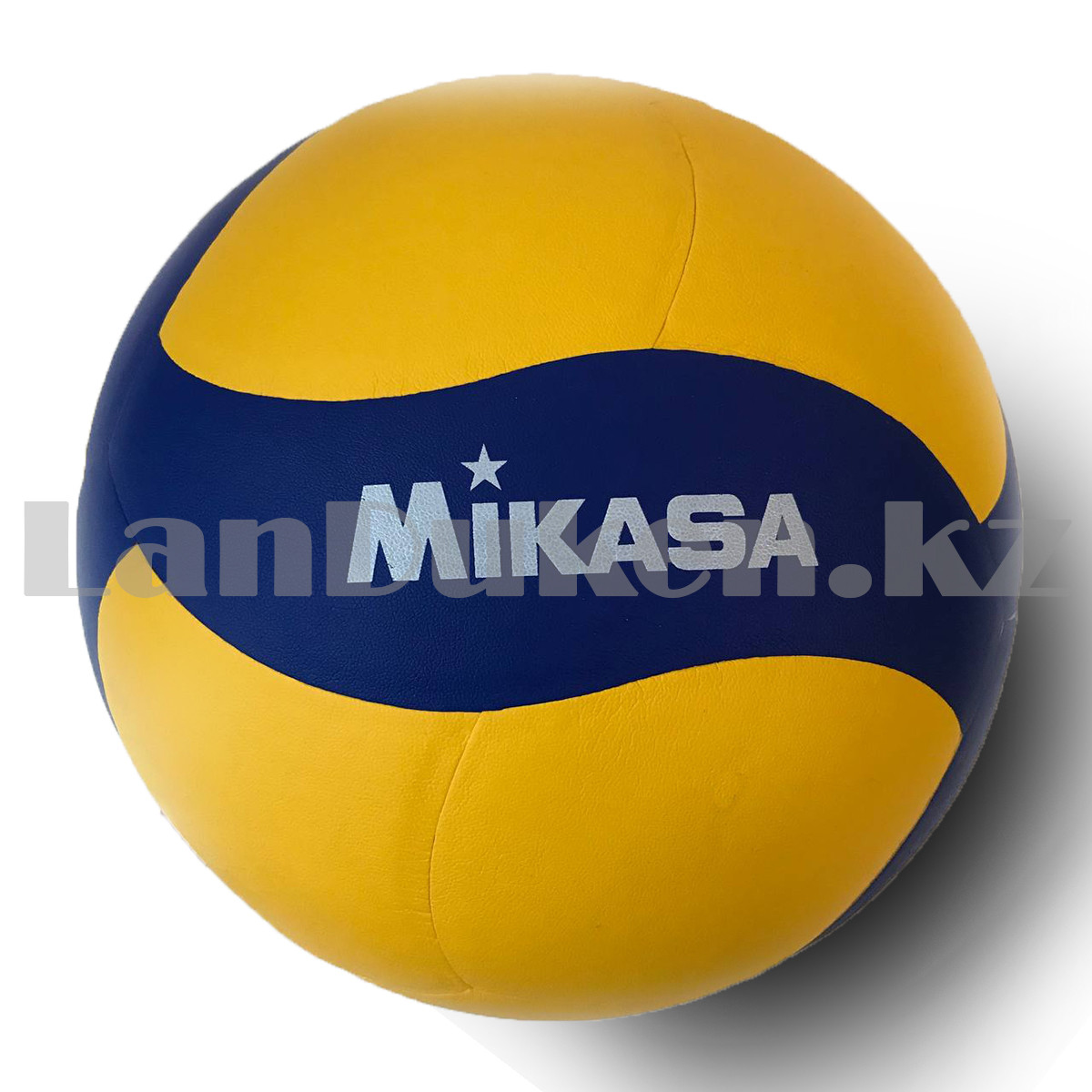 Мяч волейбольный Mikasa желто-синий кожаный купить недорого