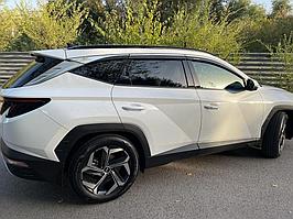Дефлекторы окон ( Ветровики ) Hyundai Tucson 2021+ с металлическим молдингом