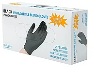 Перчатки XS 100шт винило-нитрил Blend Gloves черные