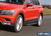 Пороги, подножки "Premium-Black" Volkswagen Tiguan 2017-