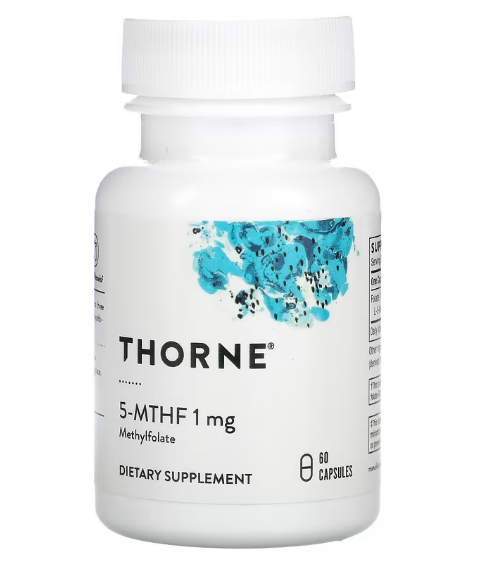 Thorne Research, 5-метилтетрагидрофолат, 1 мг, 60 капсул