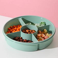 Менажница с крышкой, 5 секций, цвет фисташковый, фото 2