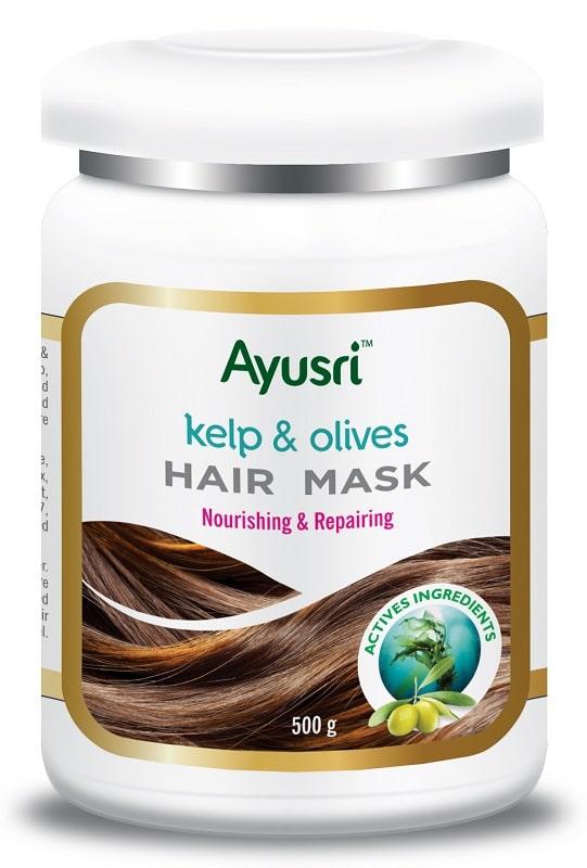 Восстанавливающая маска для волос с Ламинарией и Оливой (Kelp and Olives AYUSRI), 500 грамм