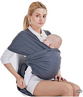 Слинг шарф переноска для новорожденного темно-серый
