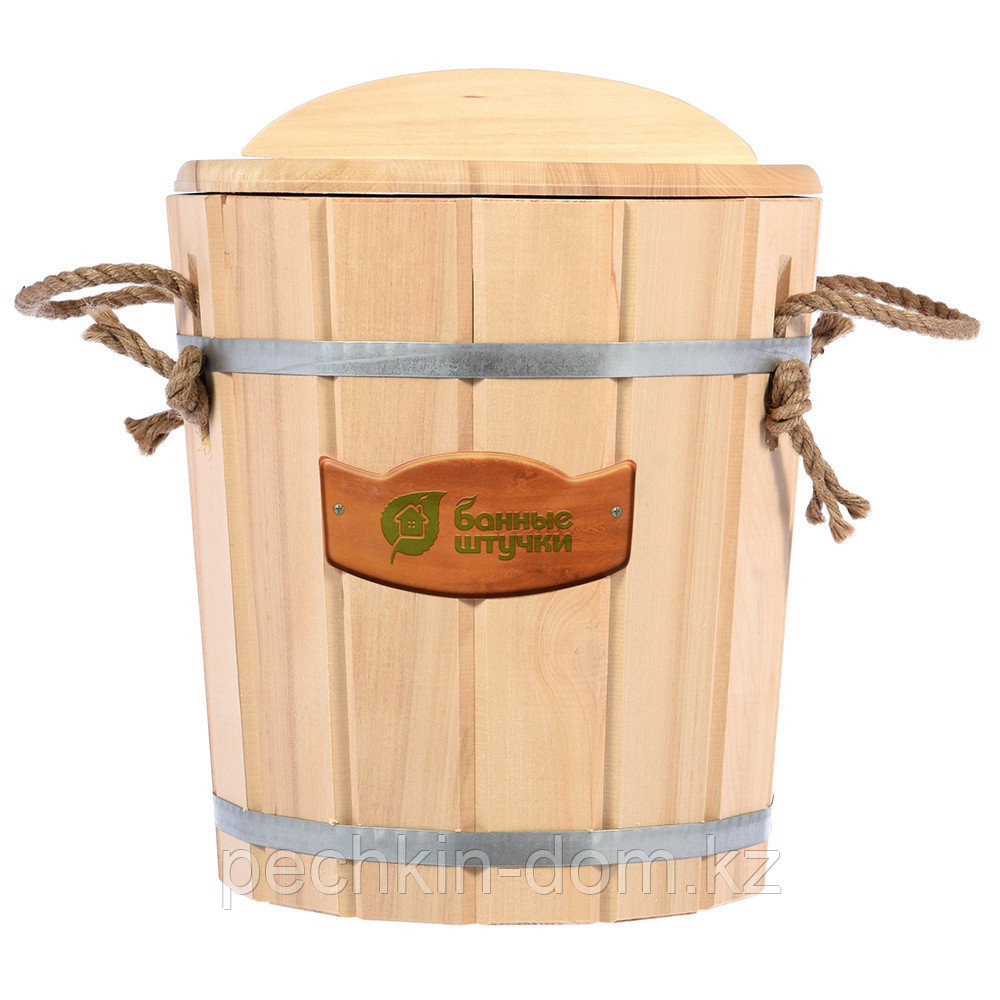 Ведро 10 л, с пластиковой вставкой, с крышкой, липа, фото 1