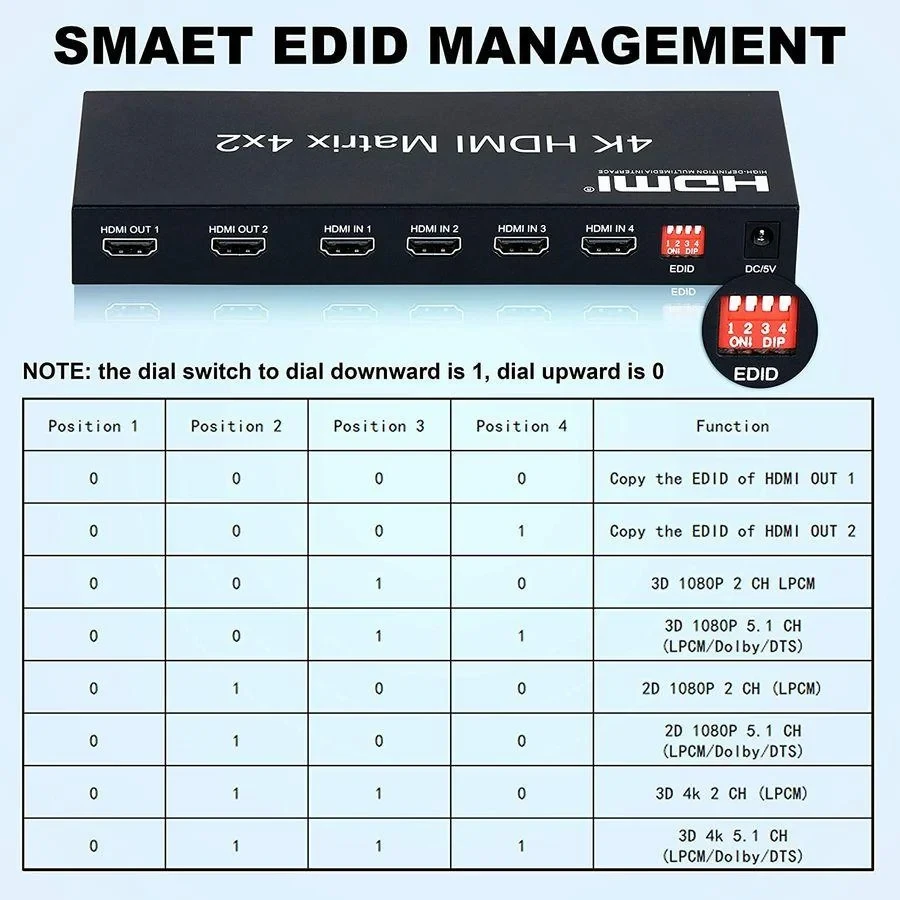 HDMI Switch/Splitter Matrix ,матричный коммутатор 4x2 - фото 7 - id-p61682423