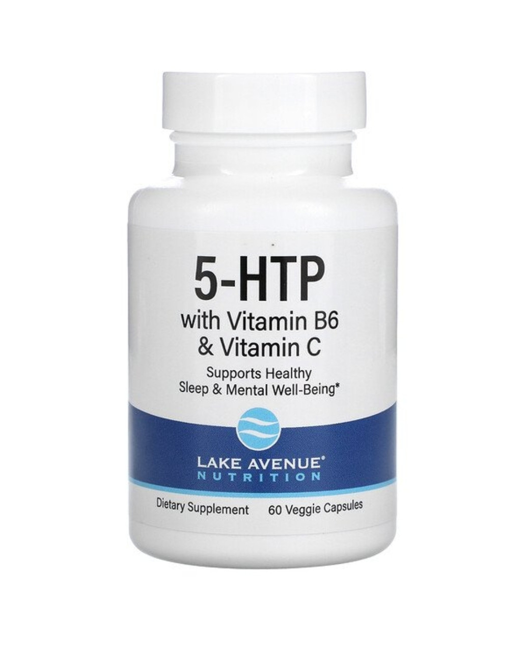 LAKE AVENUE NUTRITION 5-гидрокситриптофан с витаминами B6 и C, 60 вегетарианских капсул - фото 1 - id-p96342869