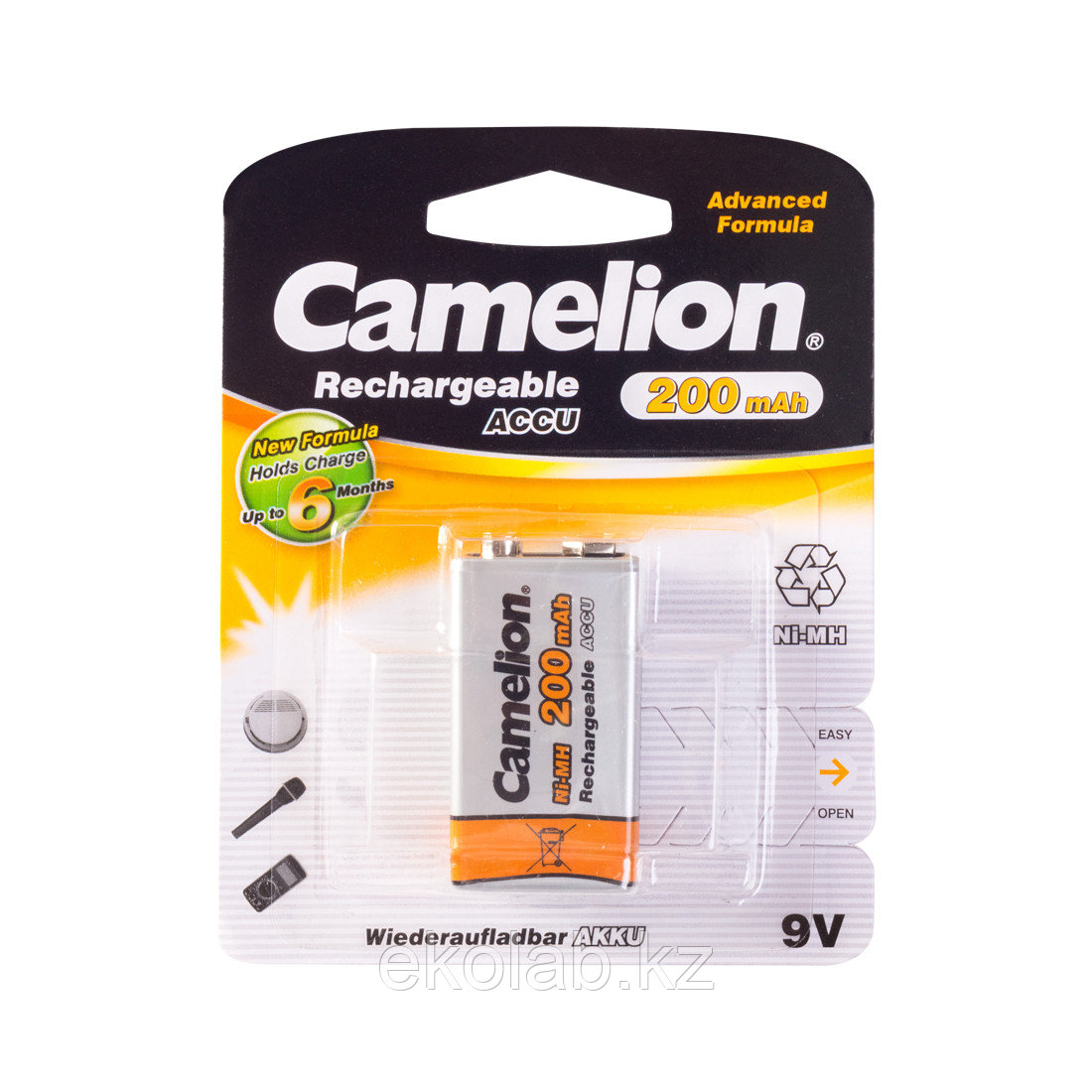 Аккумулятор CAMELION Rechargeable Ni-MH NH-9V200BP1 в пленке