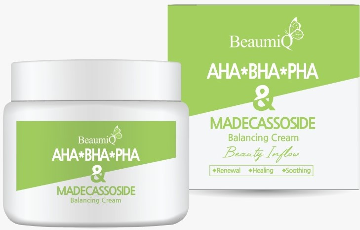 Крем для лица с AHA/BHA/PHA-кислотами и мадекассосидом BeaumiQ AHA/BHA/PHA&Madecassoside Cream/100 мл.