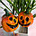 Искусственная тыква декоративная муляж на палочке маленькая оранжевая для Хэллоуина 7 см, фото 4
