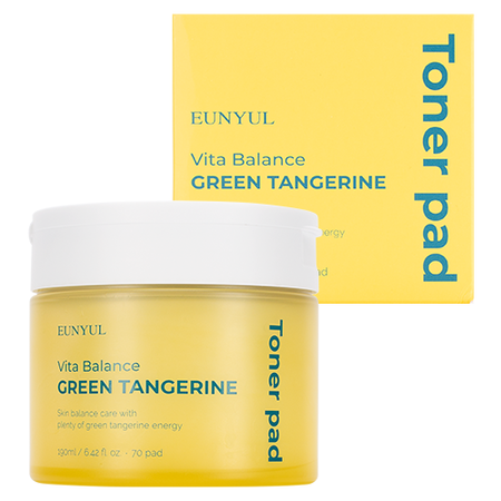 Eunyul Тонер - Пэды для лица с экстрактом зеленого мандарина Vita Balance Green Tangerine Toner Pad / 190 мл.