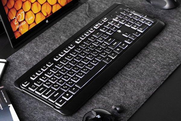 Клавиатура 2E KS120 White backlight USB Black