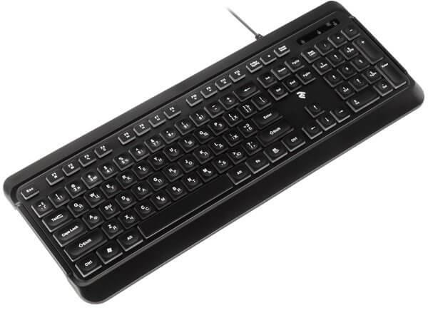 Клавиатура 2E KS120 White backlight USB Black