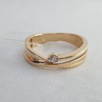 Серебряное кольцо, Фианит Aquamarine 67297А.6 позолота