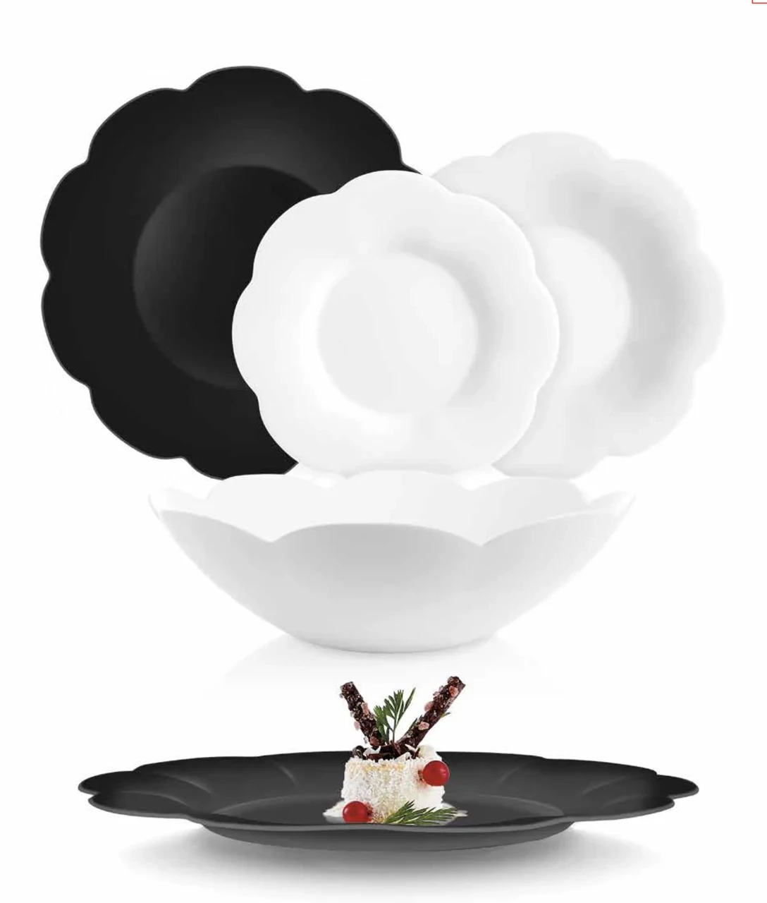 Сервиз столовый 6 пер. 20 пр. Flore&Flora Black Mix&Match (LUMINARC, Франция), фото 1