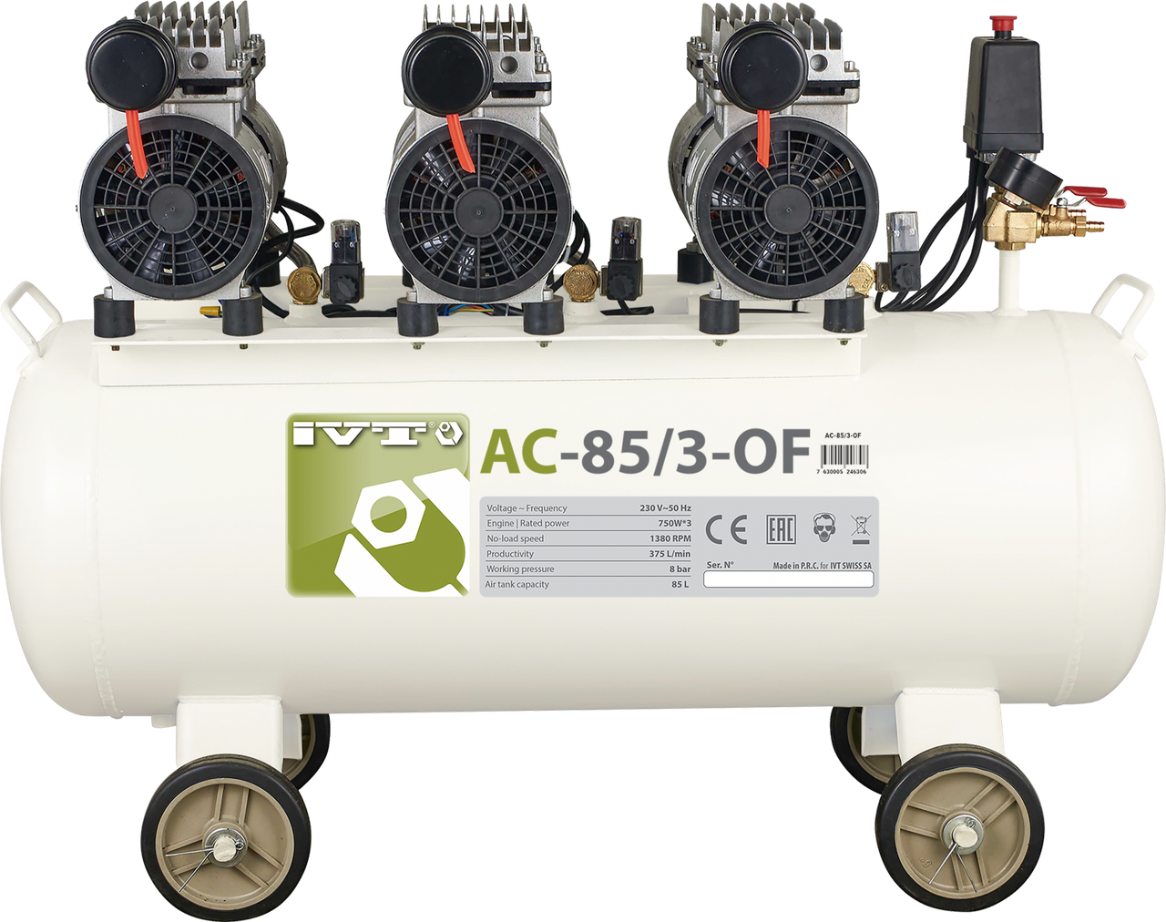 Воздушный компрессор безмасляный IVT AC-85/3-OF