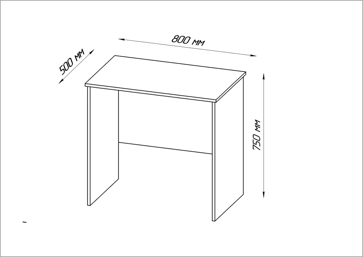 Письменный стол КАСТОР , белый 80x50 см - фото 3 - id-p103888966