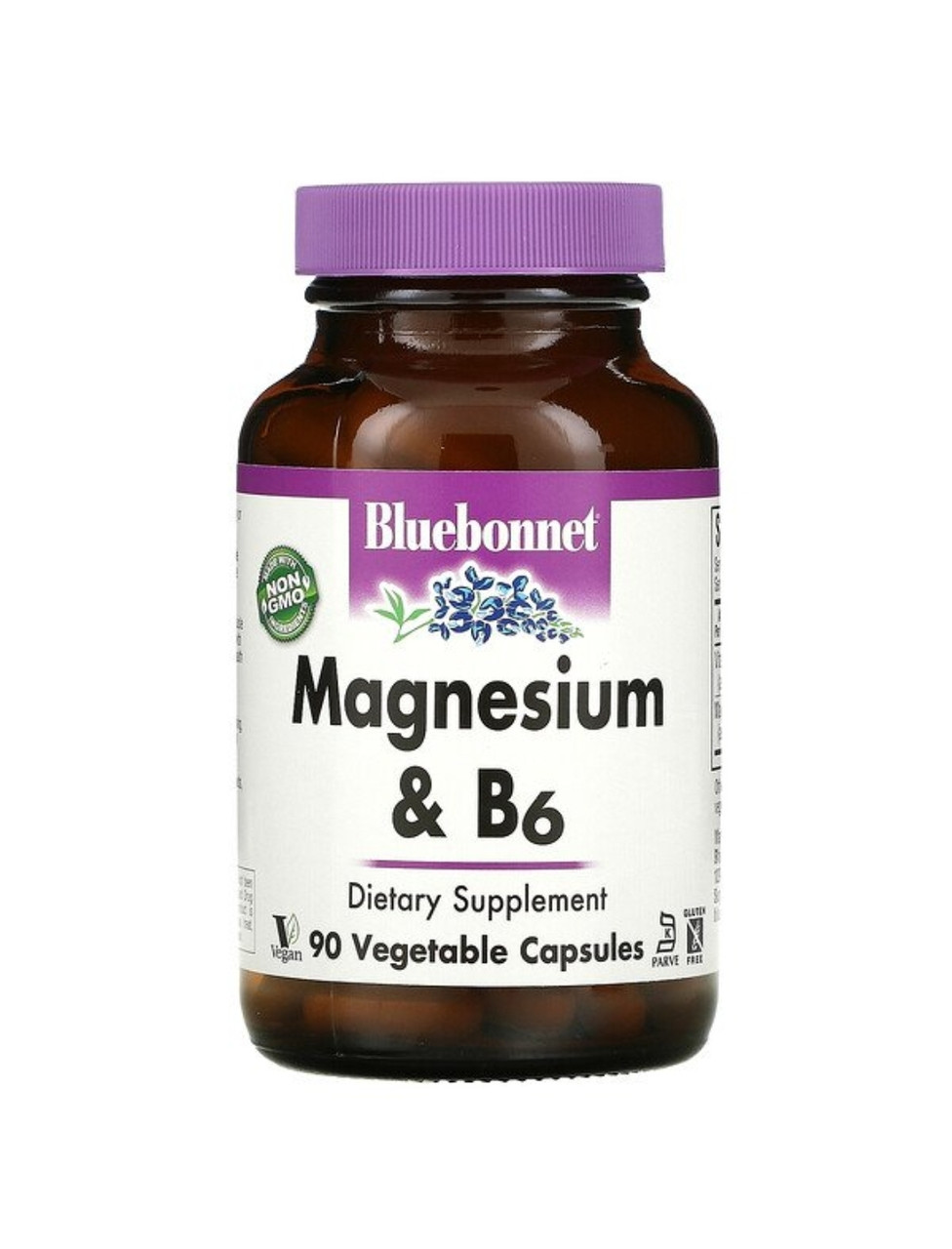 Bluebonnet Nutrition Магний и витамин B6, 90 вегетарианских капсул - фото 1 - id-p103891498