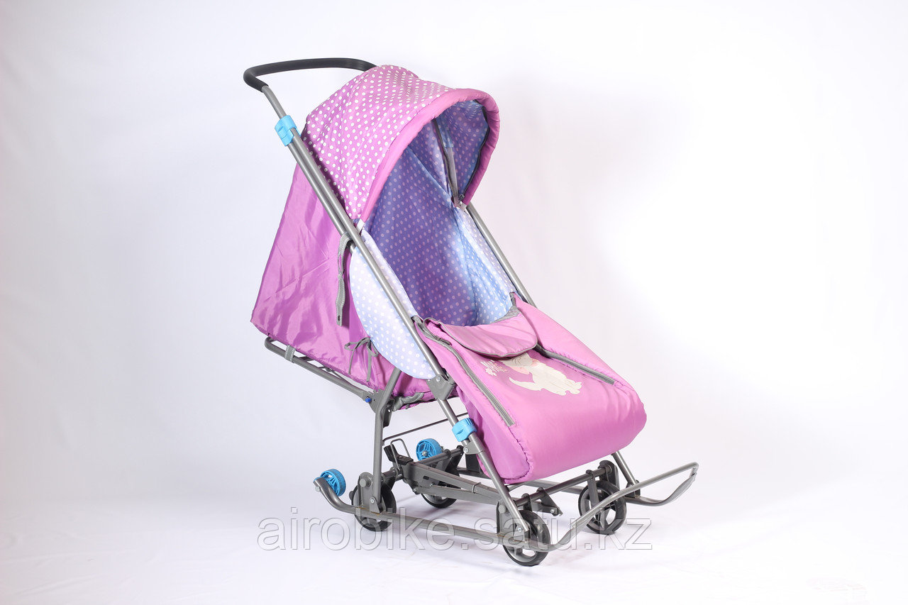 Детские санки-коляска Disnay Baby 1/1, тёмно-розовые