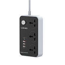 Сетевой фильтр LDNIO Universal SC3412 3 розетки 1*USB-C 12V-1.67A 3*USB 5V/3.4A Портов 2м 2-008591