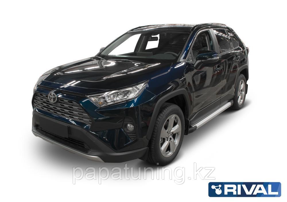 Пороги подножки Toyota Rav4 2019- Silver - фото 2 - id-p103841337