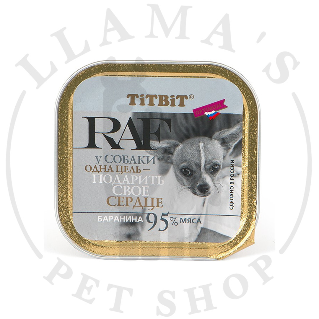 Консервированный корм для собак мелких пород TiTBiT RAF Баранина 100 г - фото 1 - id-p103911103