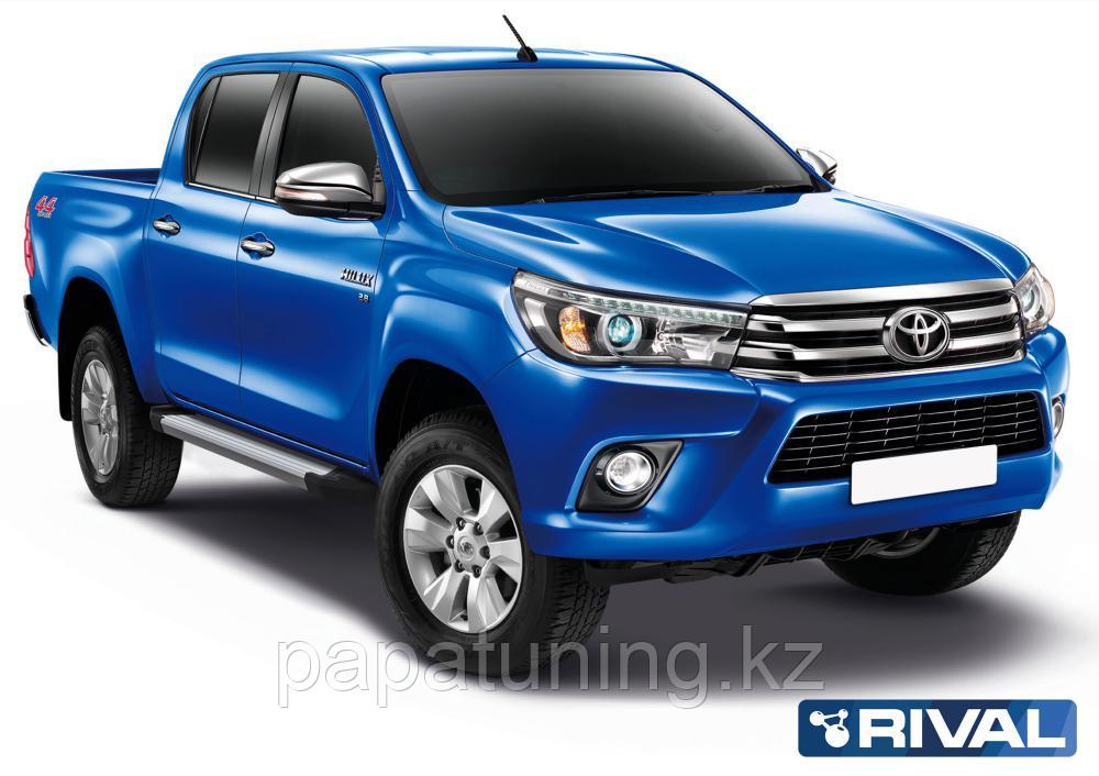 Пороги подножки Toyota Hilux 8 2015-2018 Silver - фото 2 - id-p103841324