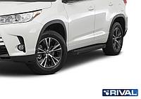 Пороги подножки Toyota Highlander 3 2014-2017 Black