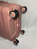 Большой пластиковый дорожный чемодан на 4-х колёсах "Fashion" (высота 75 см, ширина 47 см, глубина 28 см), фото 4