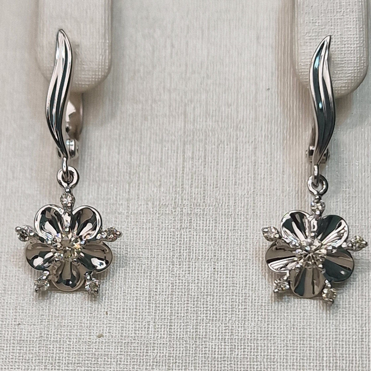 Золотые серьги с бриллиантами 0.40Ct VS1/I, VG-Cut